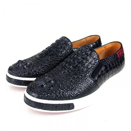 Black Crocodile Sneakers, Casual Crocodile Shoes for Men-Exhibition-2