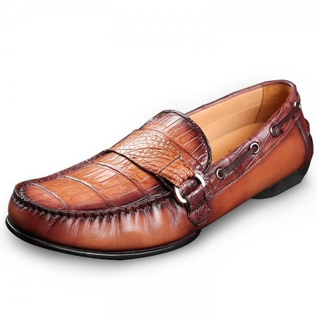 Brown Alligator Slip-on Loafer