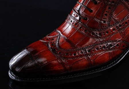 Casual Alligator Skin Wingtip Dress Shoes-Details