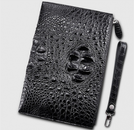 Casual Large Crocodile Clutch Wallet-Black