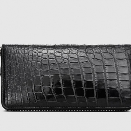 Classic Alligator Zip Around Wallet-Left