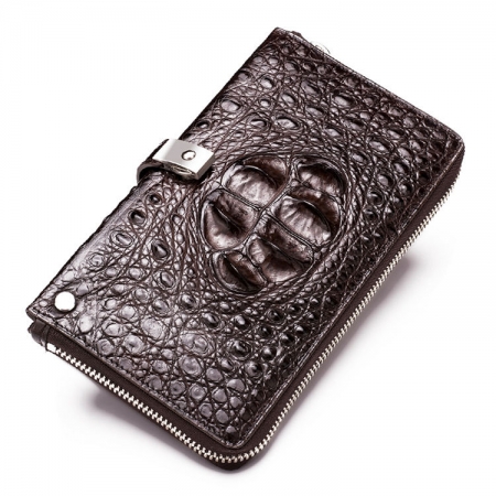 Fashion Crocodile Clutch Wallet, Crocodile Long Bifold Wallet