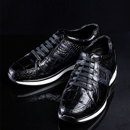 Lightweight Air Cushion Genuine Alligator Skin Running Shoes-Exhibition