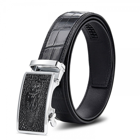 Luxury Automatic Buckle Genuine Alligator Skin Dress Belt