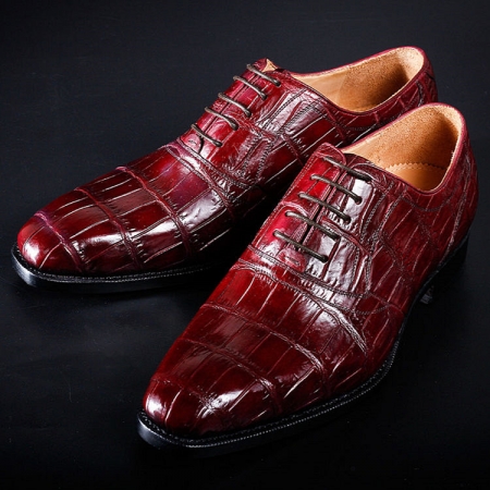 Mens Alligator Cap Toe Lace Up Shoes-Exhibition