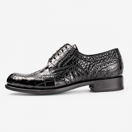 Mens Alligator Skin Oxford Business Dress Shoes-Side