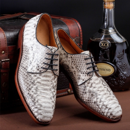 Mens Business Snakeskin Shoes, Casual Python Skin Shoes