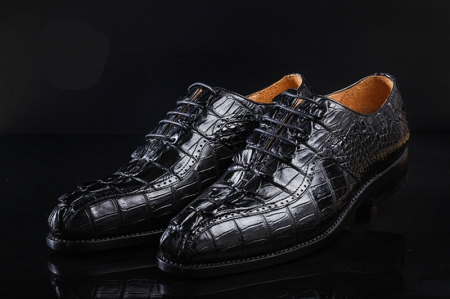 Men's Modern Classic Lace Up Alligator Dress Shoes-Details