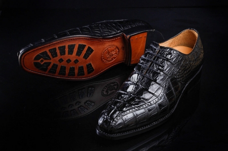 Men's Modern Classic Lace Up Alligator Dress Shoes-Sole