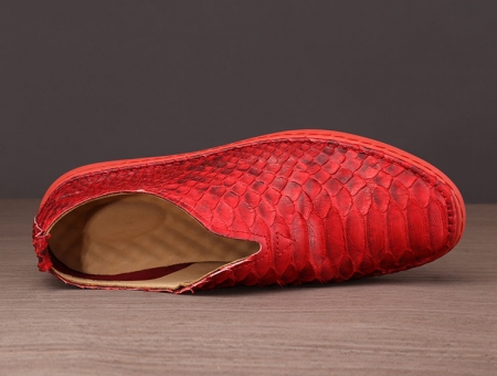 Mens Snakeskin Shoes, Python Shoes - Red-Upper