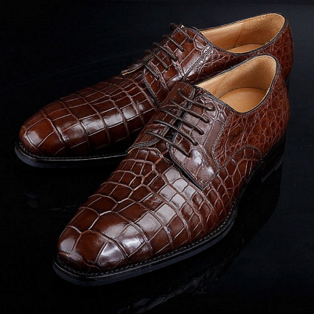 Premium Genuine Alligator Skin Lace Up Dress Shoes-2