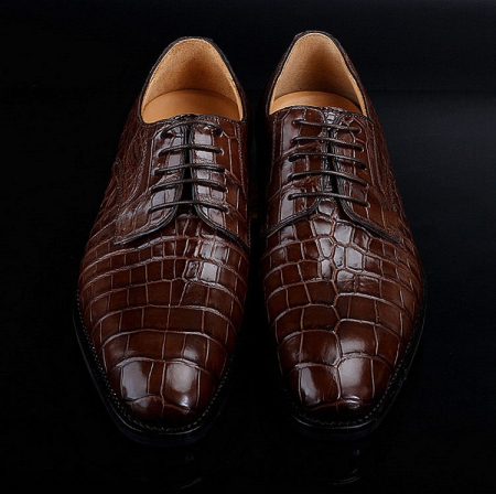 Premium Genuine Alligator Skin Lace Up Dress Shoes-Upper