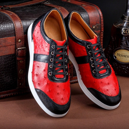 Fashion Genuine Ostrich Skin Lace-up Sneaker-Exhibition