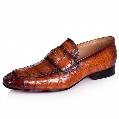 Alligator Leather Penny Slip-OnLeather Lined Loafers