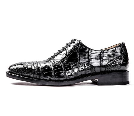 Alligator Skin Cap-Toe Oxford Formal Business Dress Shoes-Side