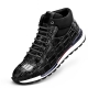 Casual Comfort Alligator Lace-up Lightweight Sport Sneakers-Black