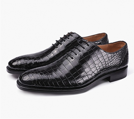 Mens Premium Alligator Oxford Lace-up Dress Shoes-2