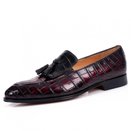 Handcrafted Men's Alligator Tassel Loafer Slip-On Shoes