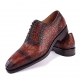 Modern Alligator Cap Toe Oxford Formal Lace-up Dress Shoes-Brown